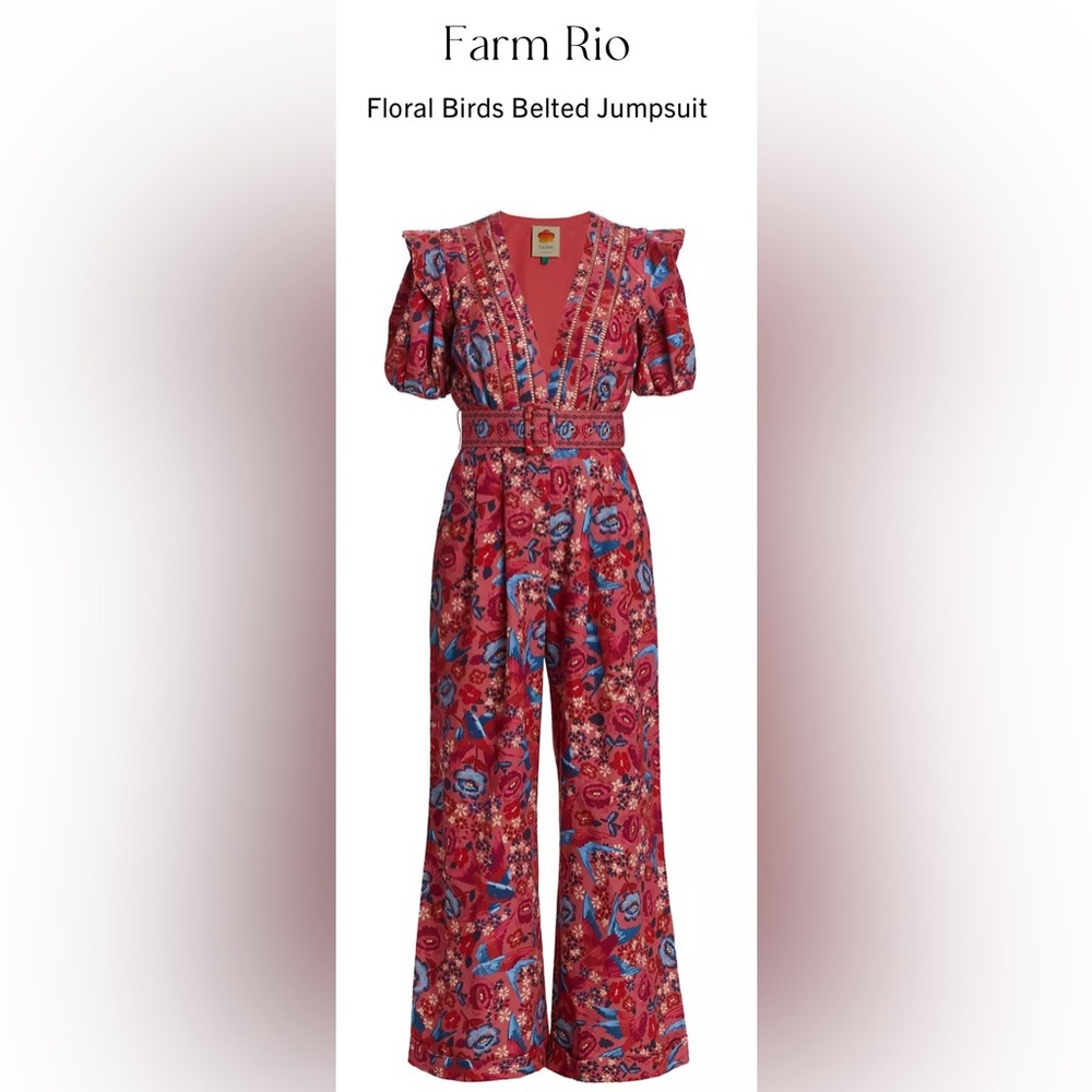 NWT Farm Rio floral jumpsuit Size M - Picture 1 of 5